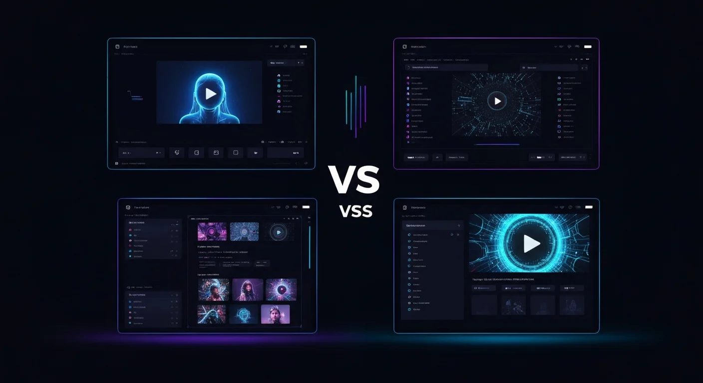 Runway・Veo・Kling・Pikaの4つのAI動画ツールが並ぶ比較イメージ
