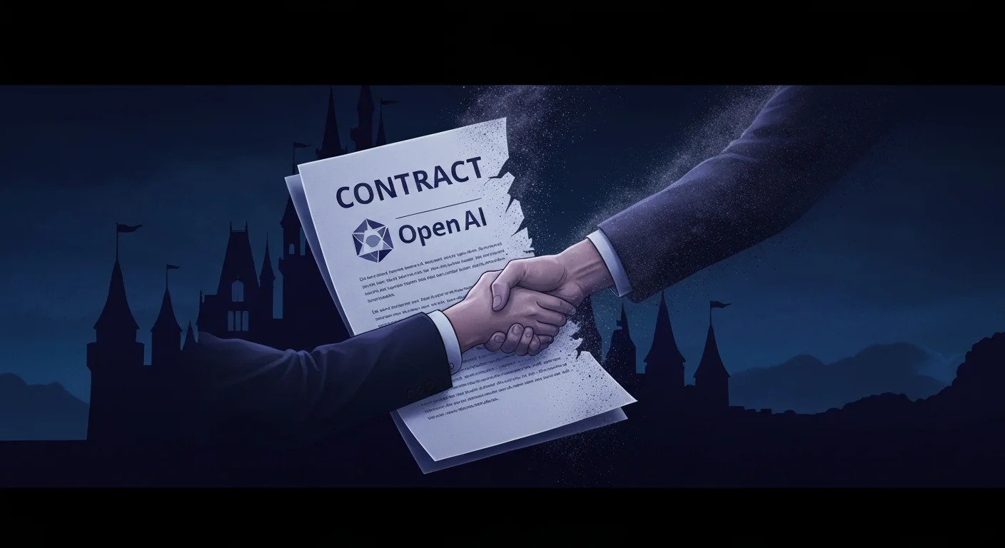 握手しかけた手が霧に消えていく、破談した契約のイメージ