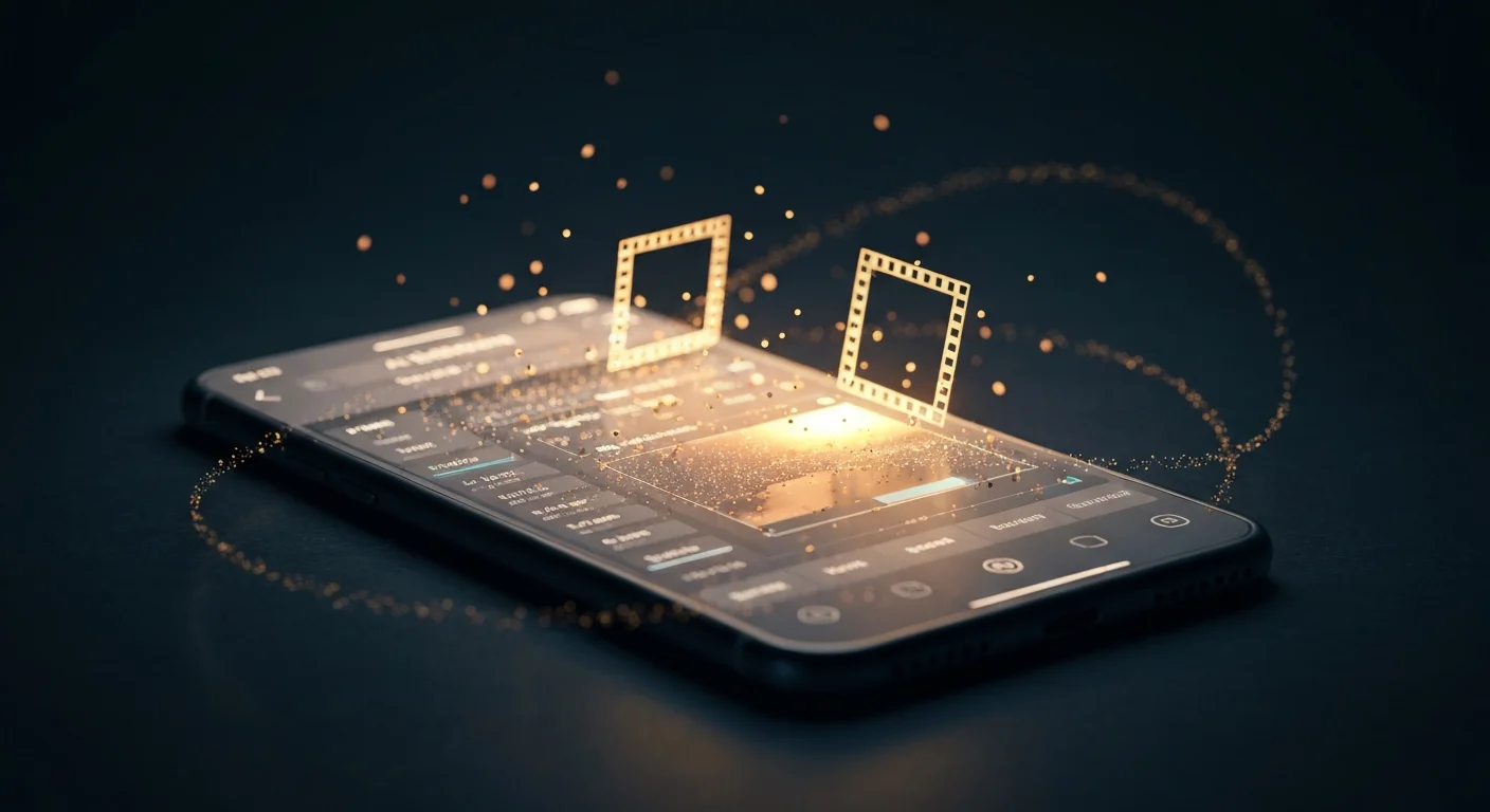 スマートフォンでSoraのAI動画生成インターフェースを操作する手元
